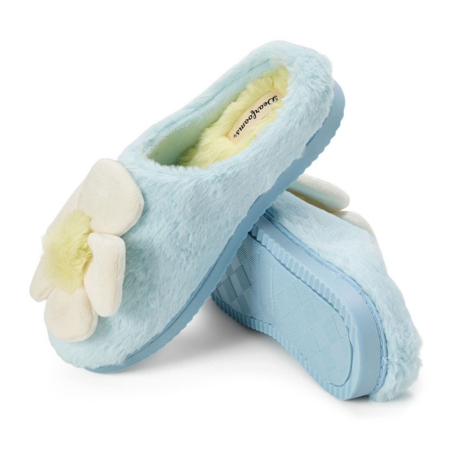 Женские сабо Dearfoams Rosie Furry Icon Clog Slipper, цвет: Синий варёный — фото 4