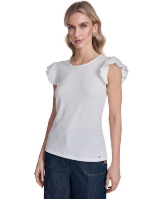 Women's Textured Crewneck Top