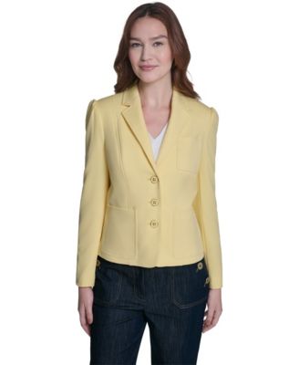 Women's Puff Sleeve Notch Collar Blazer