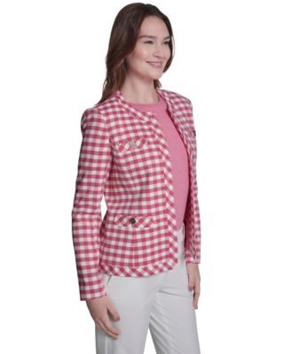 Women's Houndstooth Band Long-Sleeve Jacket