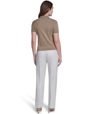 Women's Collared Tipped Polo Sweater