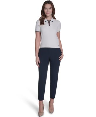 Women's Collared Tipped Polo Sweater