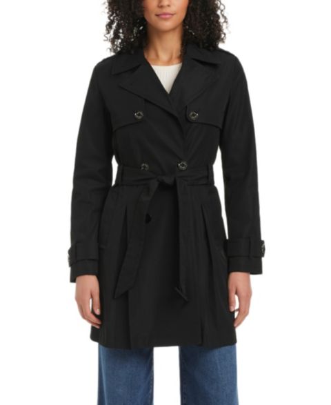 Женское пальто Kate Spade New York Short Double-Breasted Trench, цвет: Чёрный