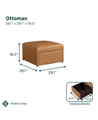 Heidi 29" Faux Leather Storage Ottoman