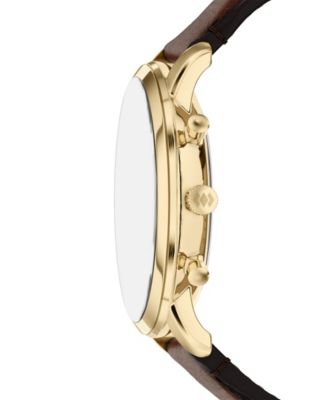 Men's Neutra Chronograph Brown Leather Watch, 44mm