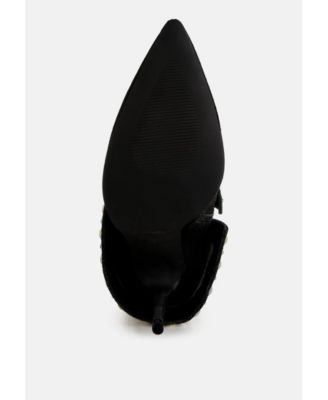 Womens Mike Drop Diamante & Rhinestones Denim Boots