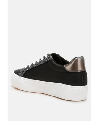 Womens Merida Glitter Patch Chunky Sneakers