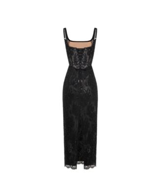 Women's Sequinned Lace Maxi Dress