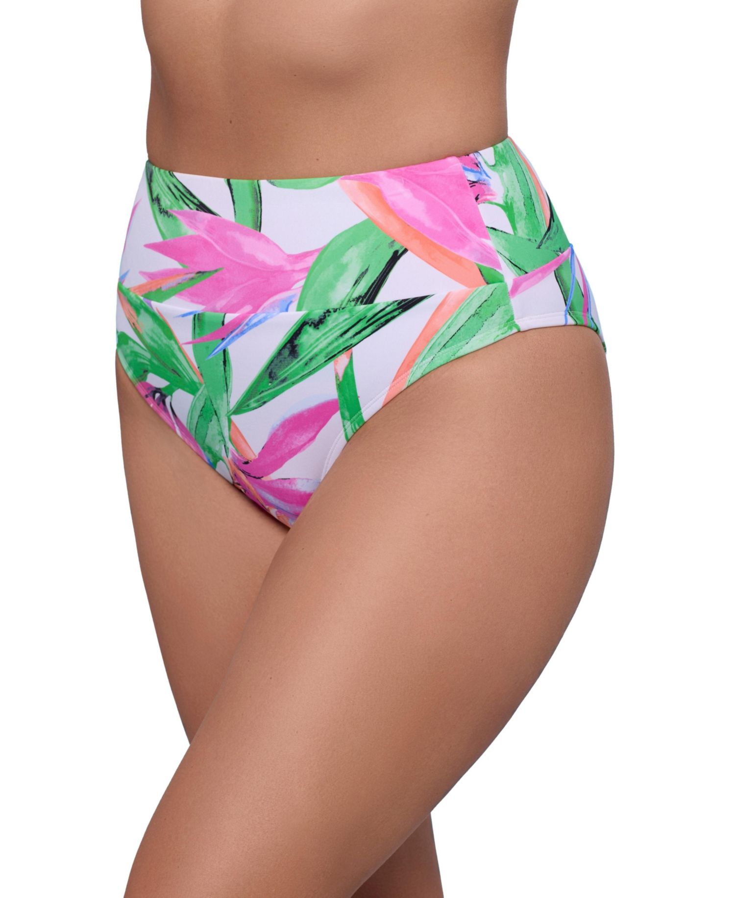 Women's Smoothing and Sculpting Ultra-Banded High-Waist Swimsuit Bikini Bottoms