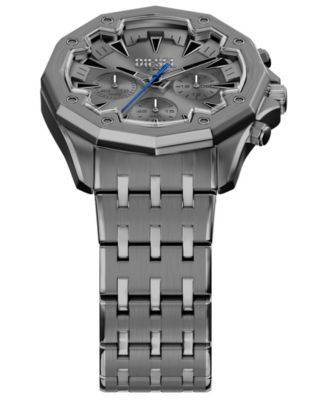 Men's Stinger Quartz Chronograph Gunmetal Stainless Steel Watch, 46mm