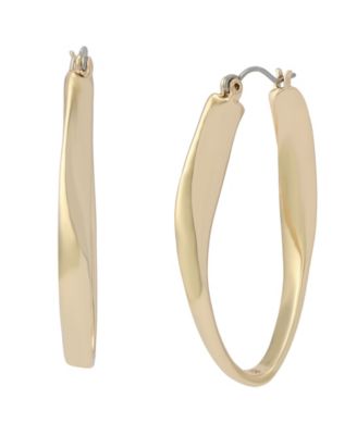 Sculpted Oval Hoop Earrings