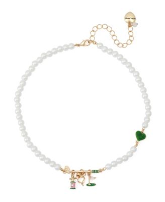 Faux Stone Golf Bib Mother of Pearl Necklace