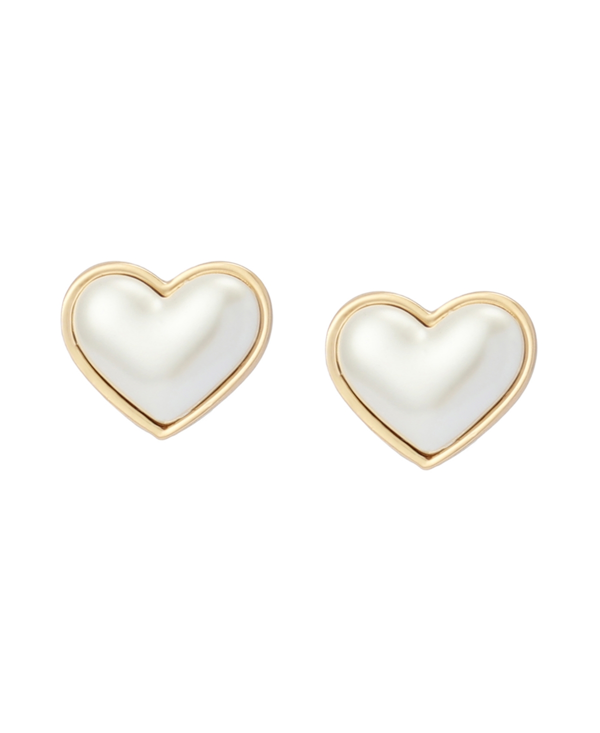 Betsey Johnson Faux Mother of Pearl Heart Stud Earrings