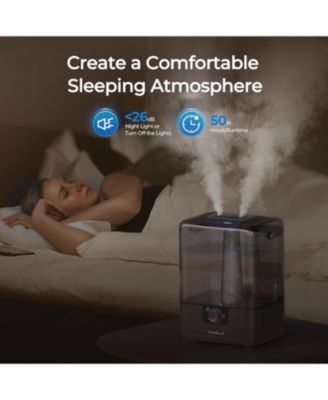 6L Cold Mist Humidifier with Oil Diffuser and Double Mist Outlets - Black