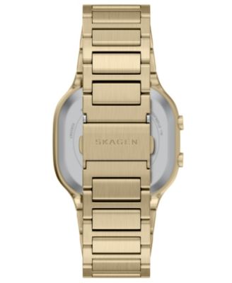 Men's Mellem Digital Lcd Gold Stainless Steel Watch, 38mm