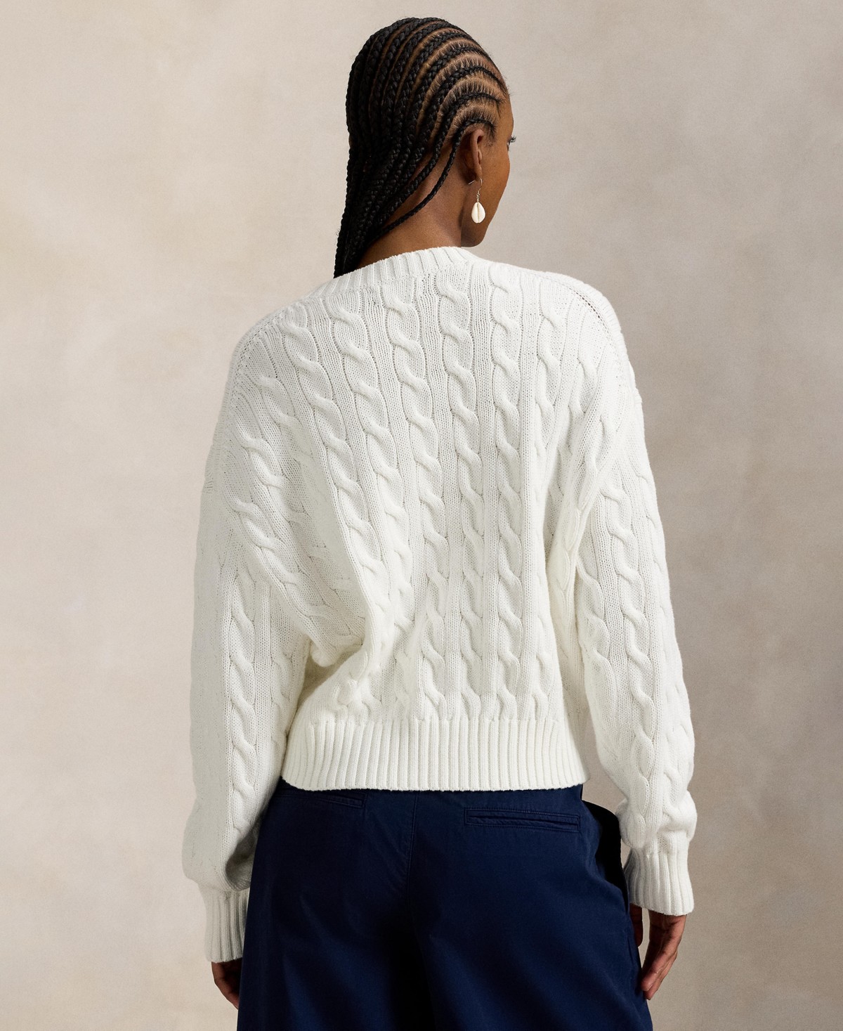 Женские Polo Ralph Lauren Women's Cable-Knit Cotton Crewneck Sweater — фото 1