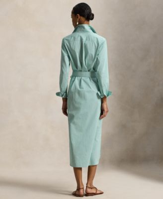 Women's Long-Sleeve Collared Shirt Dress