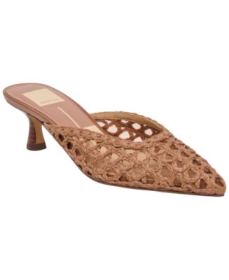 Dolce Vita Women's Cleo Loop Raffia Kitten Heel Mule Pumps - Macy's
