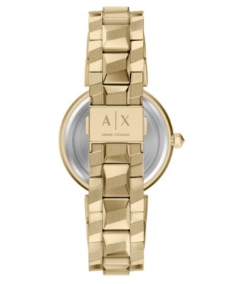 Armani Exchange Women's Quartz Two-Hand Gold Stainless Steel Watch, 34mm