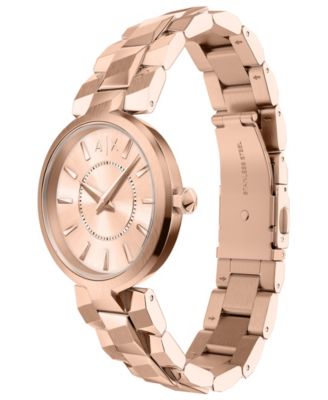 Armani Exchange Women's Quartz Two-Hand Rose Gold Stainless Steel Watch, 34mm