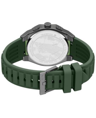 Armani Exchange Men's Sync Quartz Chronograph Green Silicone Watch, 44mm