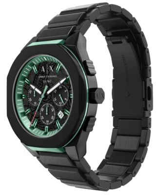 Armani Exchange Men's Sync Quartz Chronograph Black Stainless Steel Watch, 44mm