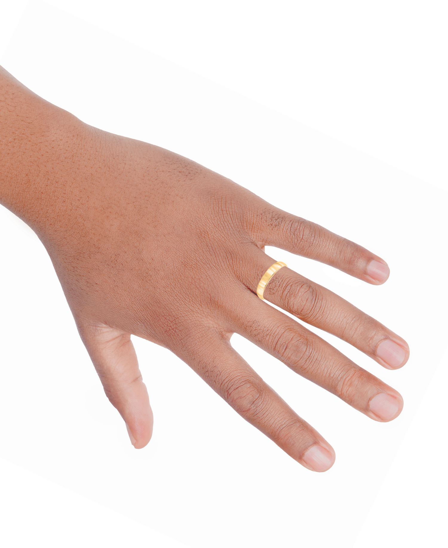Men's 4mm Low Dome Wedding Band Ring in 10k Gold or 10k White Gold