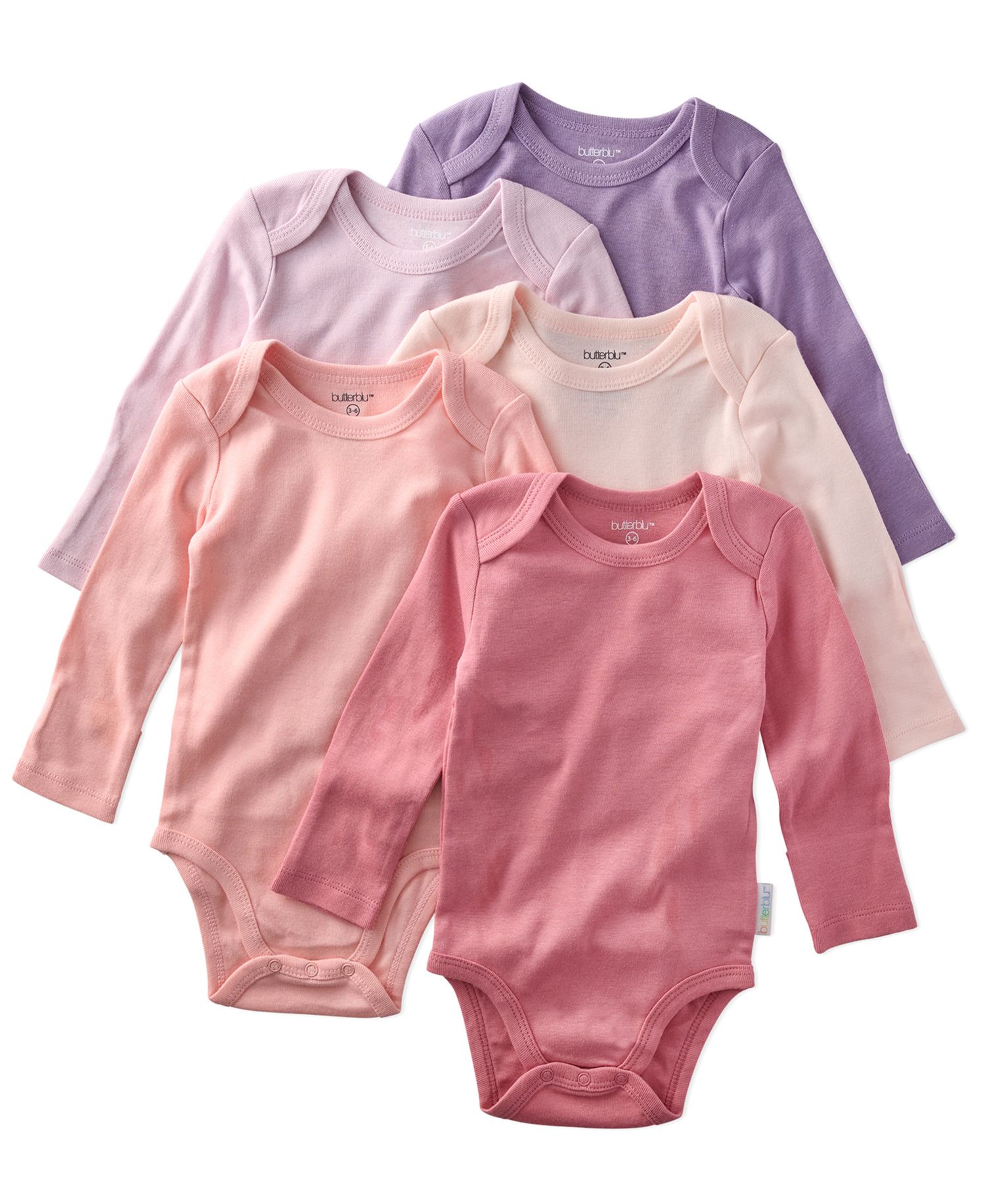 Baby Boys' and Girls' Blake Long-Sleeve Bodysuits, 5-Pack