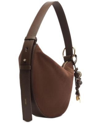 Simone Medium Suede Shoulder Handbag