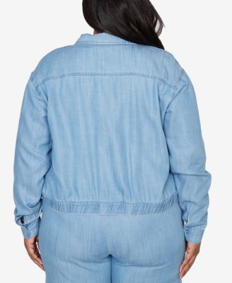 Plus Size Beachcomber Casual Elastic Lyocell Shirt Jacket