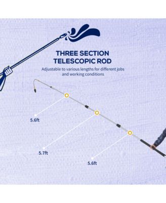 18' Pressure Washer Pump Telescoping Extension Wand 3 Section 4000PSI