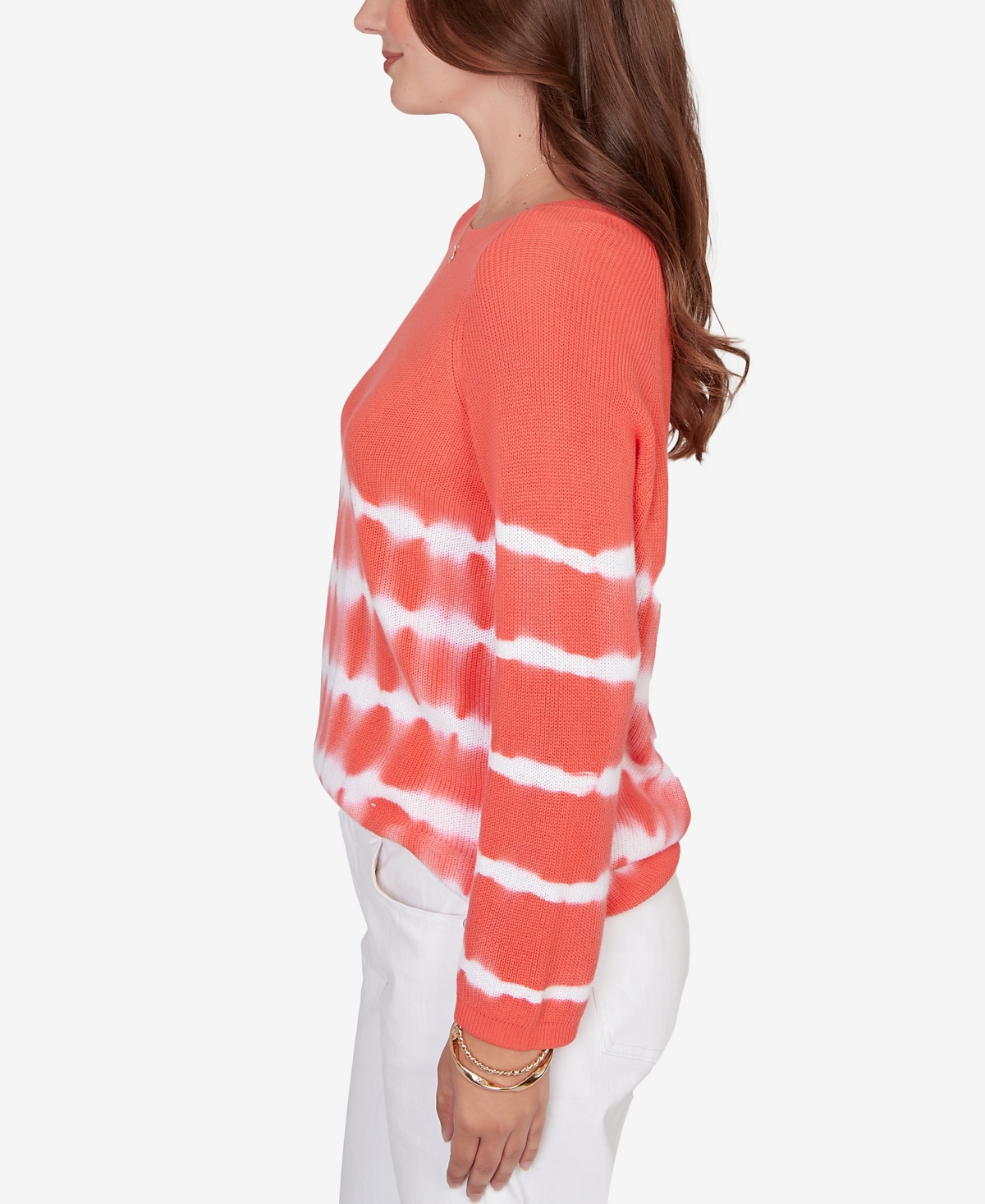 Ruby Rd. Petite Tie Dye Cotton Raglan Sweater
