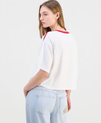 Juniors' Embroidered Wide-Leg Jeans