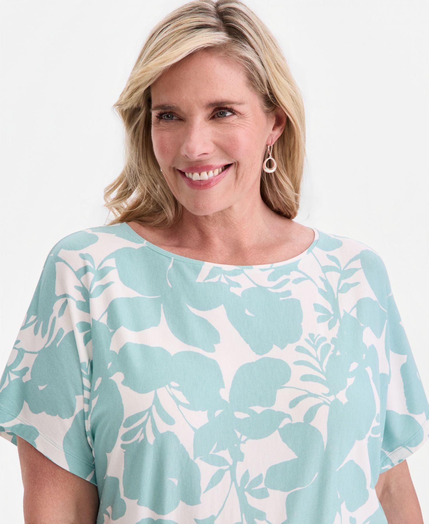 Plus Size Orchid Garden Banded-Bottom T-Shirt