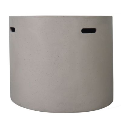 31 Inch Round MgO Fire Pit 40000 BTU Light Weight Concrete Light Grey for Outdoor Patio Backyard