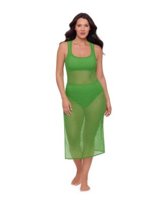 Women's S3 Front Slit Crochet Swimsuit Coverup Dress