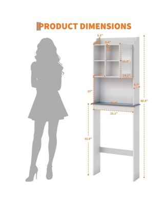 68.5" h Bathroom Organizer Space Saver Over Toilet, Wood Rack for Bathroom, Restroom