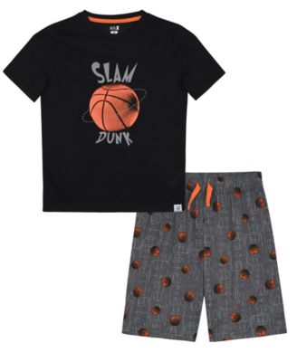 Boys' 6-16 Slam Dunk Top short-Sleeve Graphic Top and Shorts, 2-Piece Set