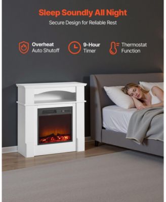 33" Freestanding Electric Fireplace Stove Heater with Mantel 1500W