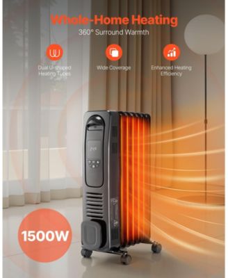 1500W Oil Filled Radiator with Digital Controls & 24-Hour Timer