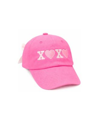 Baby Girls XO Hearts Bow Baseball Hat