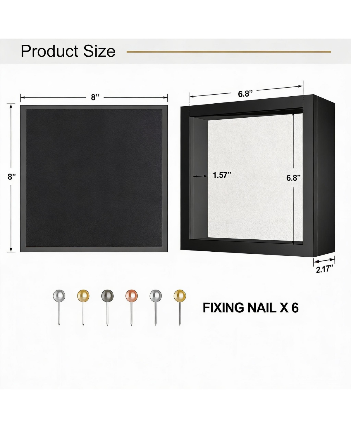 Yigii Shadow Box Frame: Magnetic Door, Linen Back