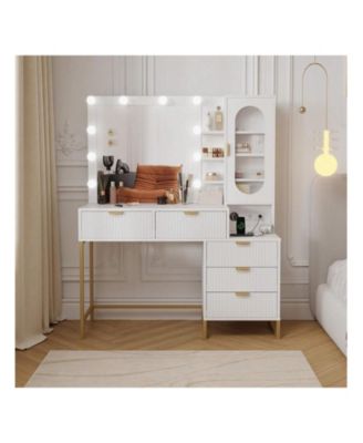 Modern Vanity Makeup Desk Vanity Mirror for Bedrooms, Apartments, Easy to Assemble