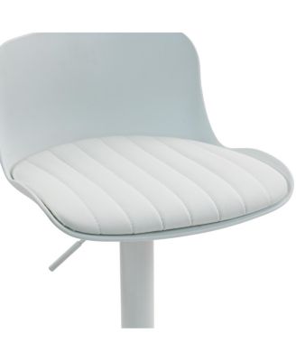 Modern PU Leather Adjustable Swivel Bar Stools (Set of 2) - White