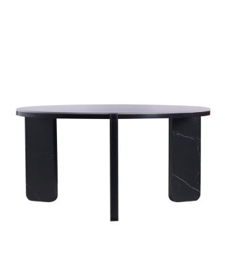  Set of 2 Round Nesting Coffee Tables with Sintered Stone Top