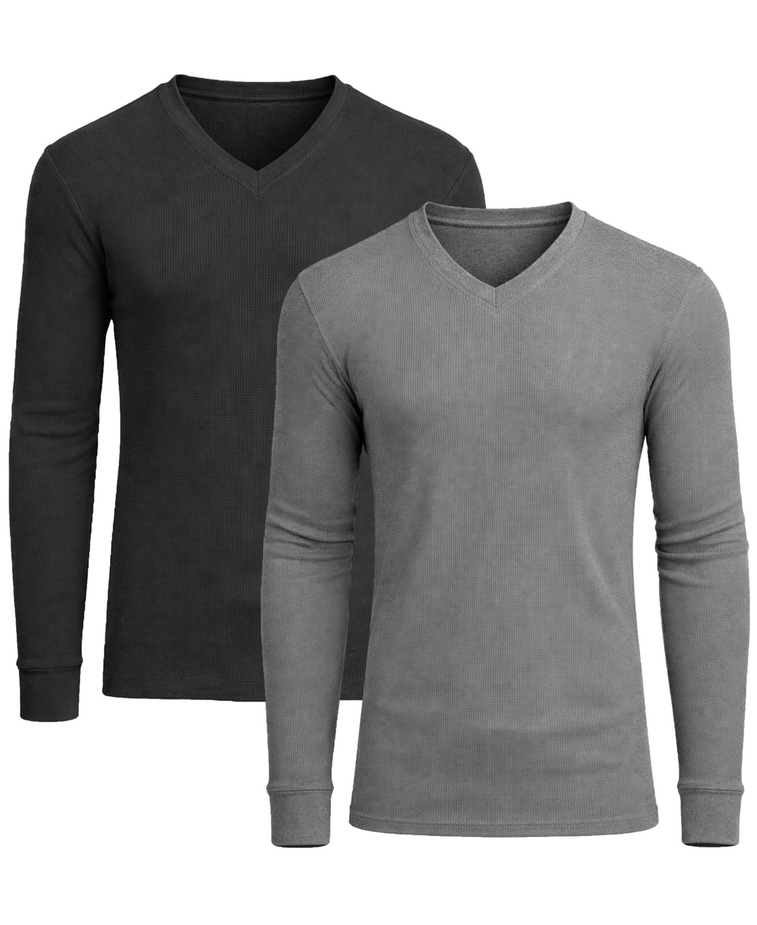 Men's Long-Sleeve V-Neck Thermal Shirt, 2-Pack