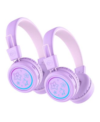 KidJamz KJ55BT (2 Pack) Bluetooth Wireless Headphones for Kids w/ LED Lights