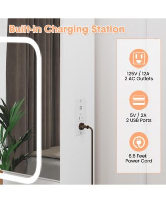 Vanity Desk  Mirror and LED Lights Makeup Vanity Desk  for Bedrooms, Apartments, Easy to Assemble