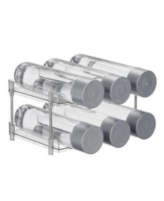 Free-Stand Stackable 2-Tier Water Bottle Holder, 2 Pack, Clear/Polished