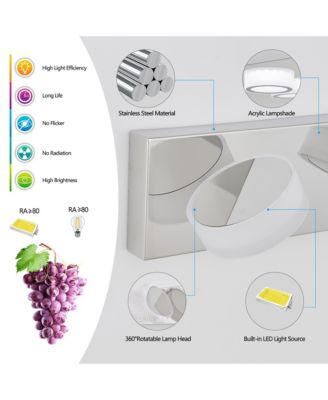 29" Modern 4-Light LED Vanity Light, Sleek Chrome Bathroom Wall Light Fixture for Mirror, Shower, and Bathroom Decor